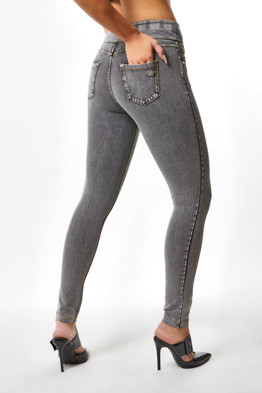 N.O.W.® YOGA Denim - High Rise Full Length - Grey Rinse + Yellow Stitching