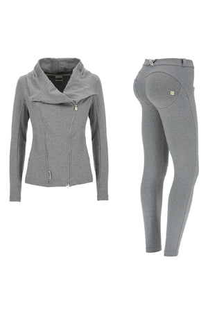 Freddy Lightweight Tracksuit With Asymetrical Zip Jacket Matching WR.UP® Pant - Heather