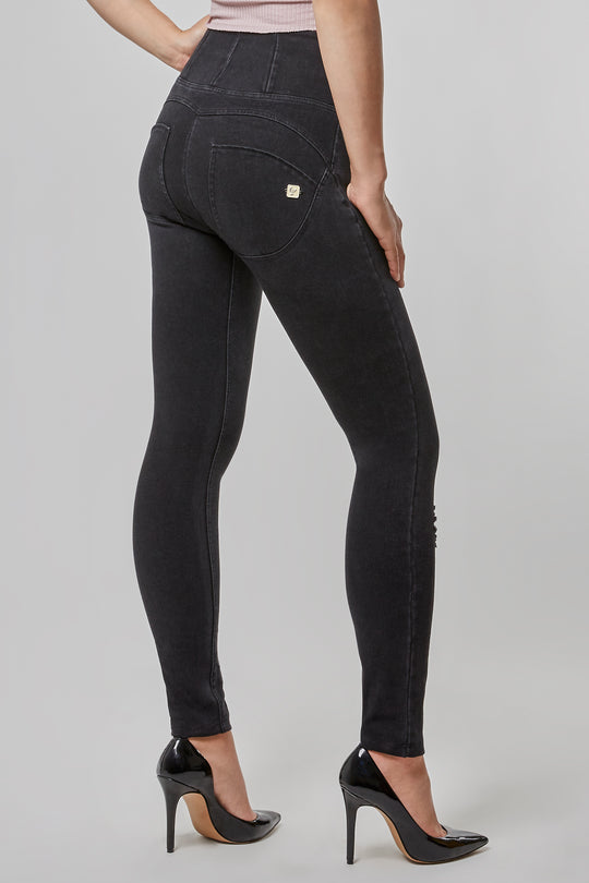 WR.UP® Distressed Denim - High Rise Full Length - Black Rinse