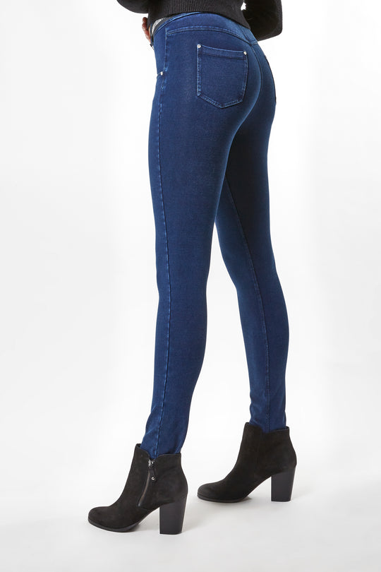 N.O.W.® Denim - High Rise Full Length Hidden Belt Loops - Dark Rinse