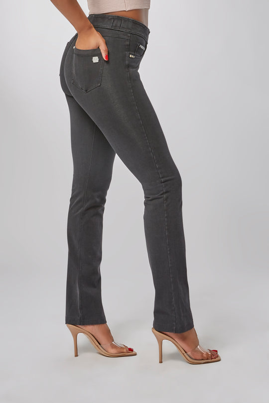 N.O.W.® Denim - High Rise Full Length Straight Leg - Black Rinse