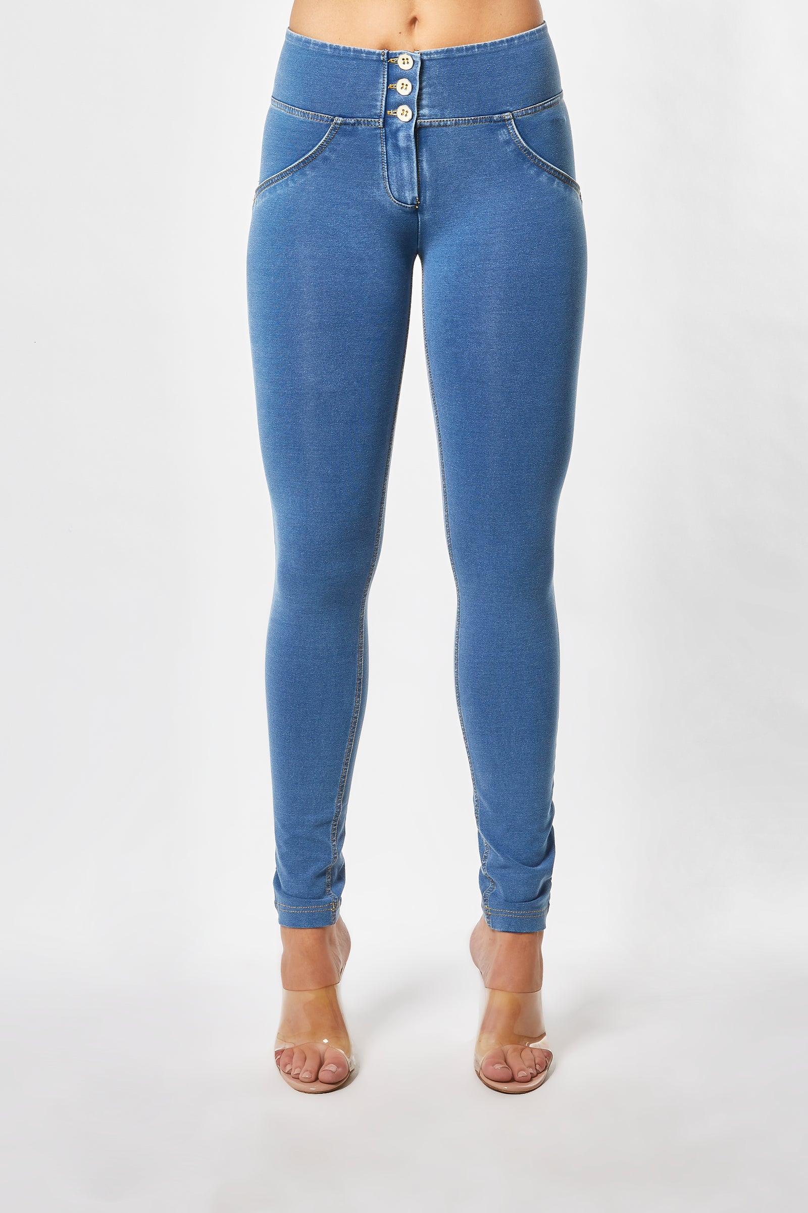 WR.UP® Denim - Mid Rise Full Length 3 Button - Medium Rinse