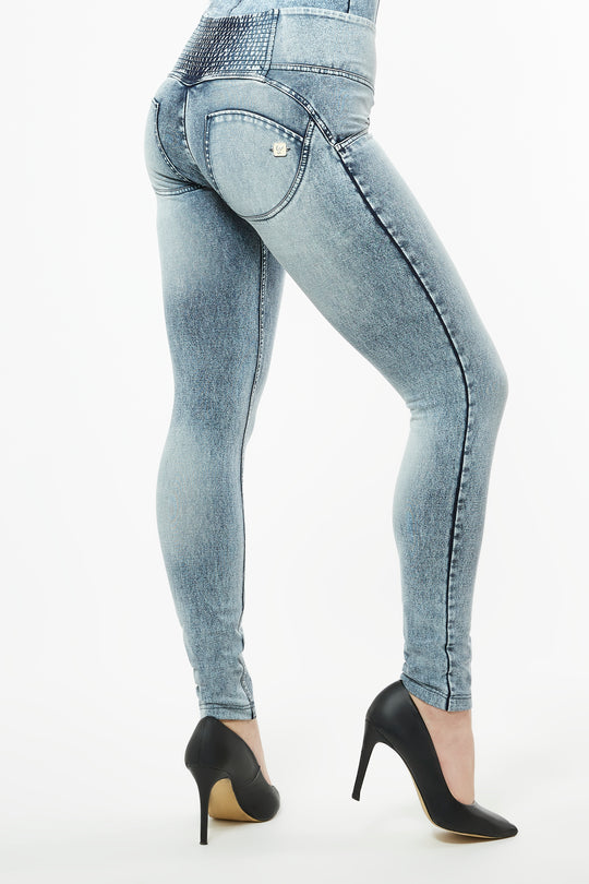 WR.UP® Denim - Mid Rise Full Length 3 Button - Marble Rinse