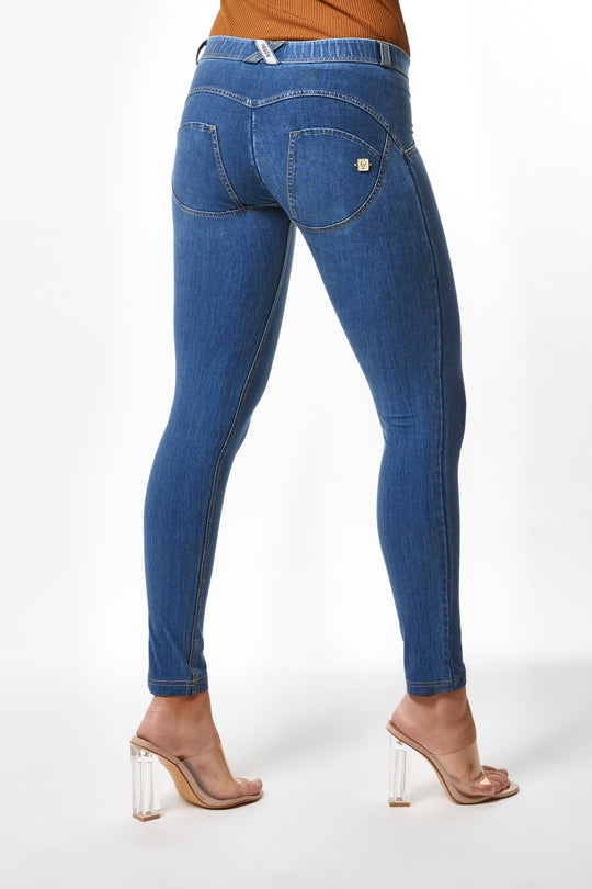 WR.UP® Tencel - Classic Rise Full Length - Dark Rinse & Yellow Stitching