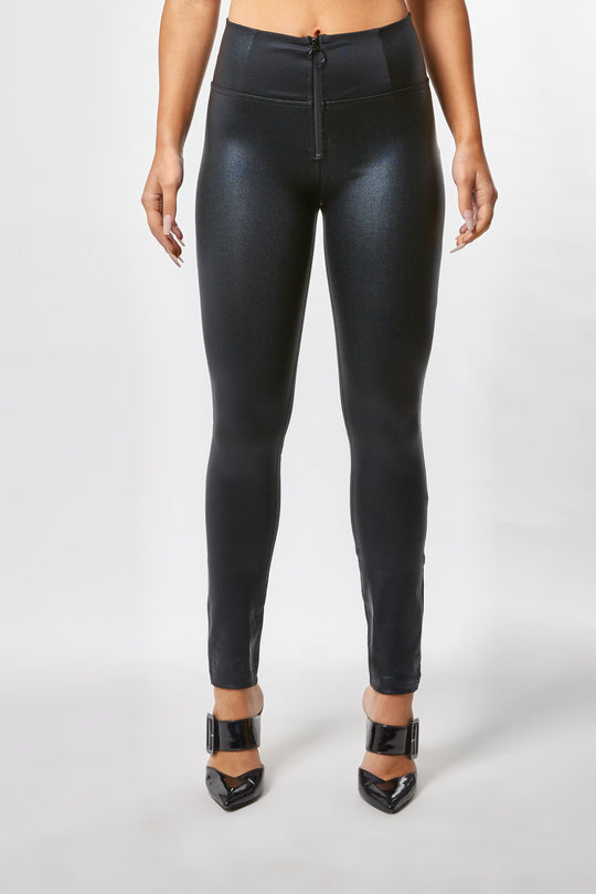 WR.UP® Fashion - High Rise Full Length Faux Leather Inserts - Black