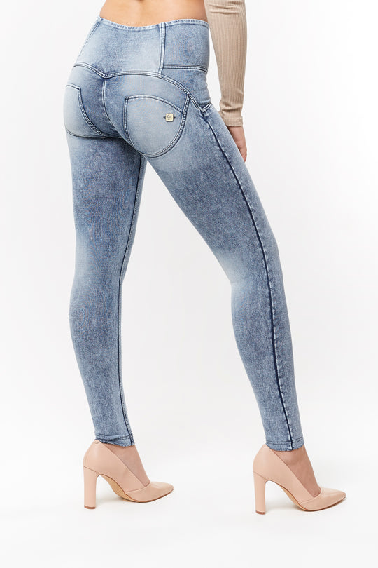 WR.UP® Denim - High Rise Full Length 4 Button - Marble Rinse