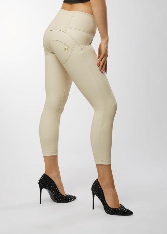 WR.UP® Leather - High Rise 3 Button Ankle - Beige