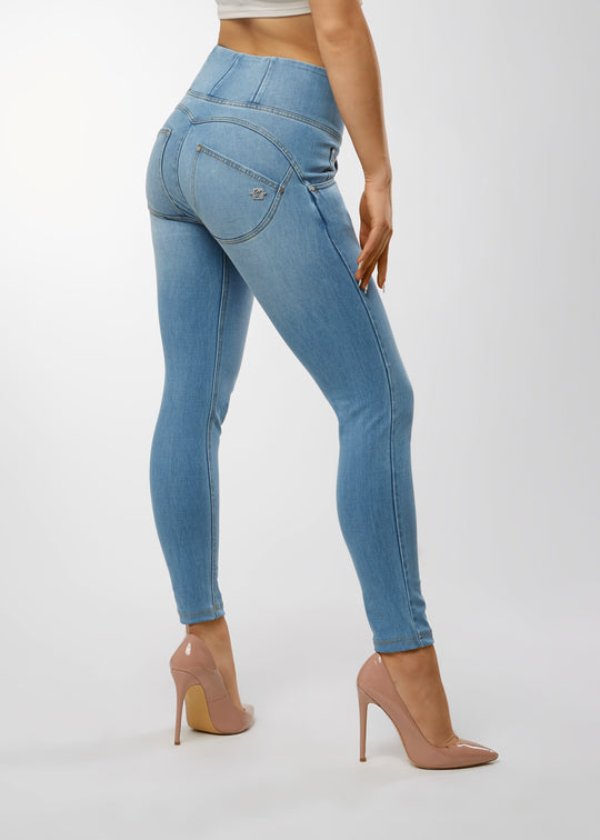 WR.UP® Snug Denim - High Rise Full Length - Light Rinse + Yellow Stitching