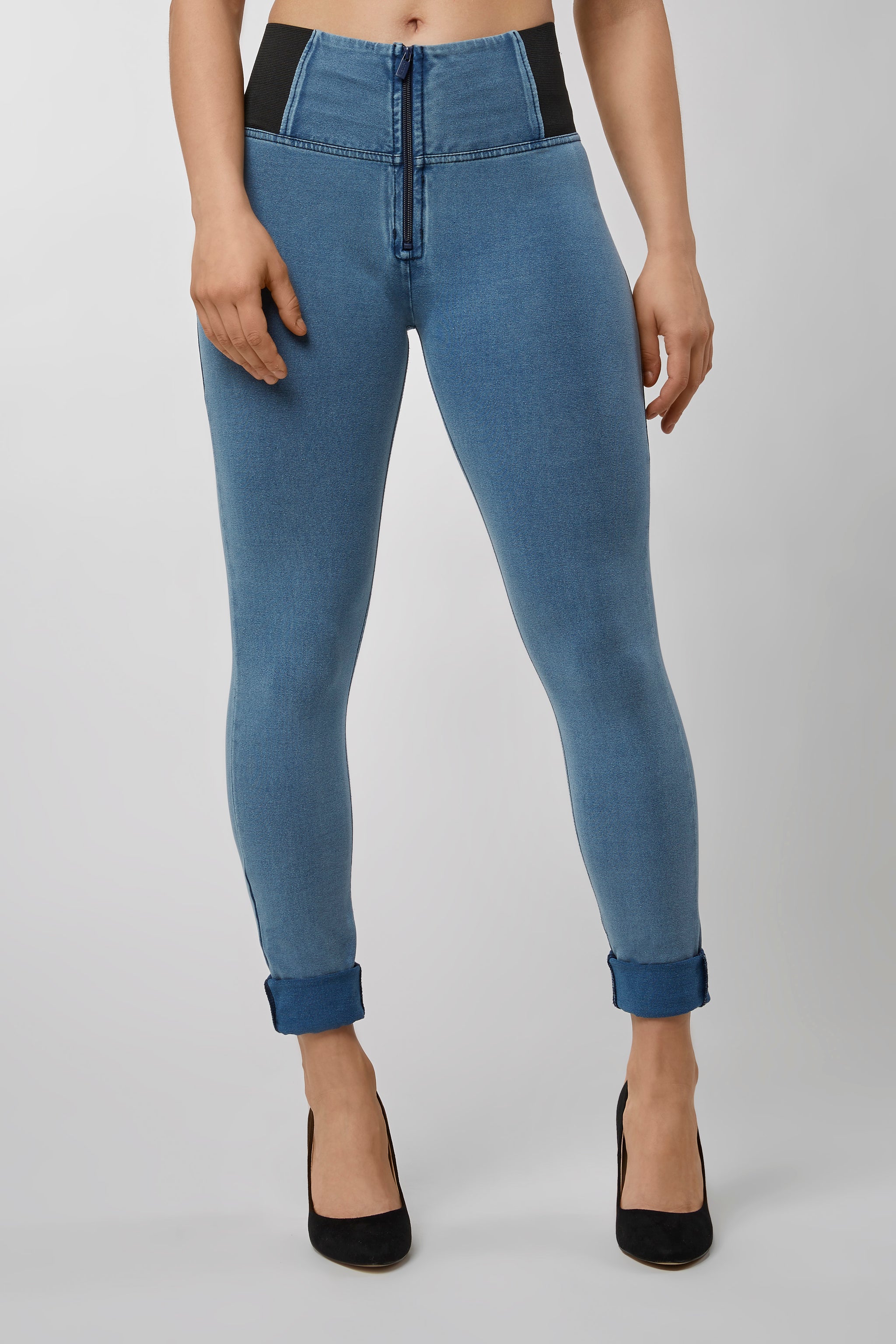 Buy The Fashion House Women's High Waist Tummy Tucker Stretchable Ankle  Length Denim Jeggings (28, Dark Blue) at