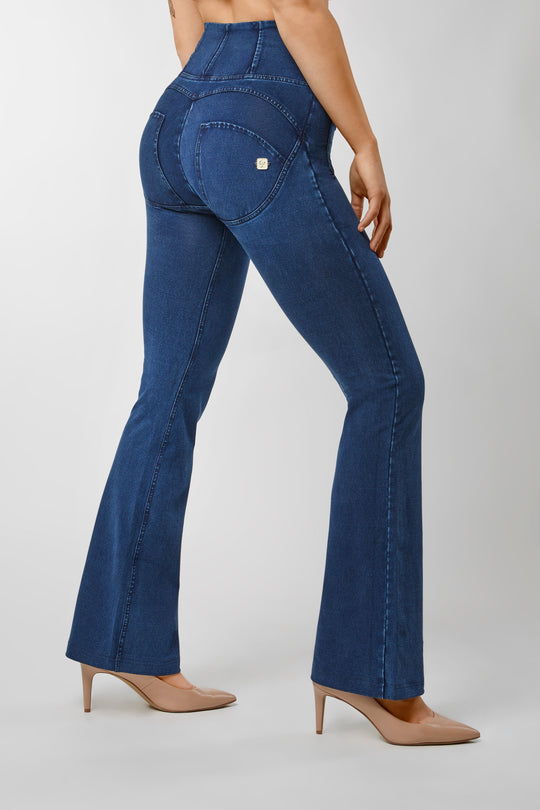 WR.UP® Denim - High Rise Patch Pocket Flare - Dark Rinse