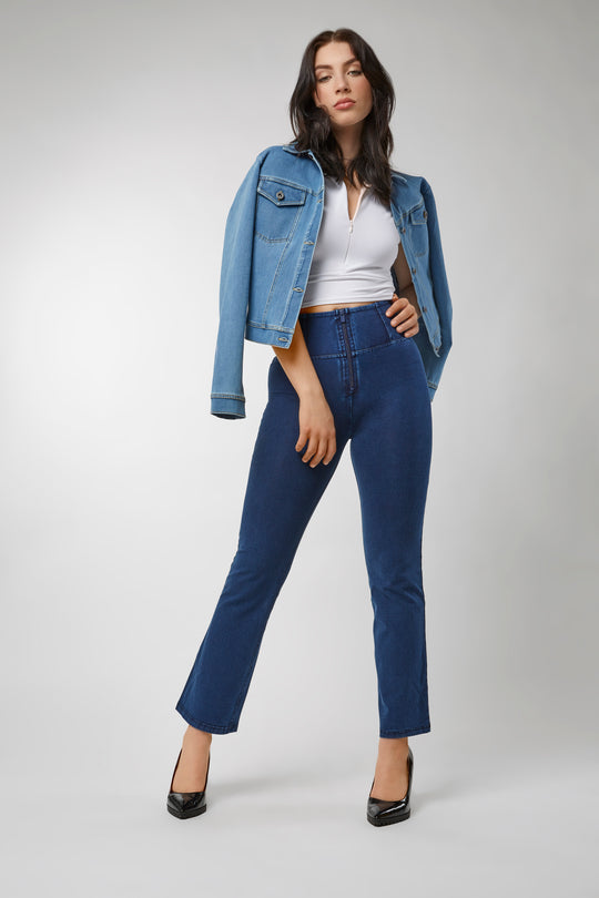 Fitted Denim Jacket - Front Chest Pockets - Light Rinse + Yellow Stitching