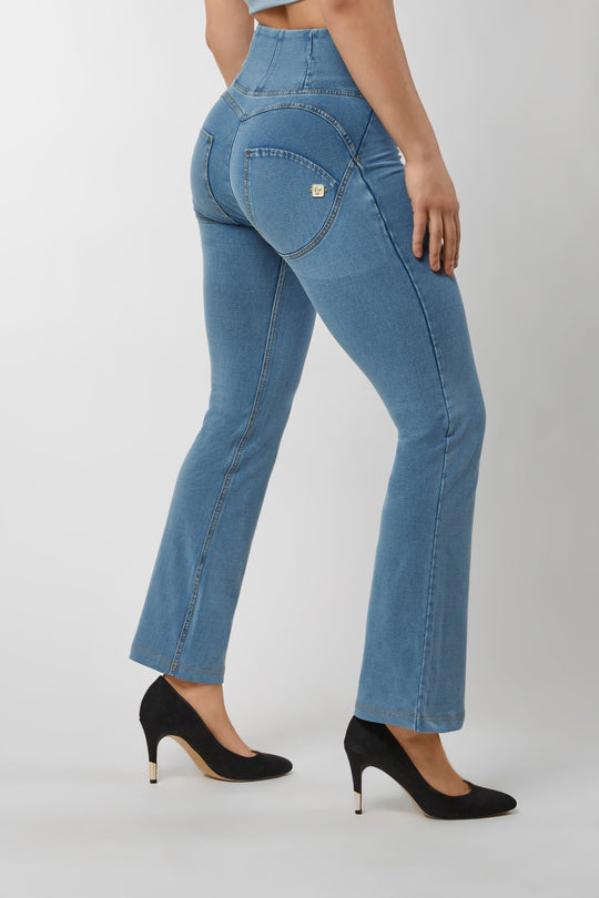 WR.UP® Denim - High Rise Crop Flare - Medium Rinse + Yellow Stitching