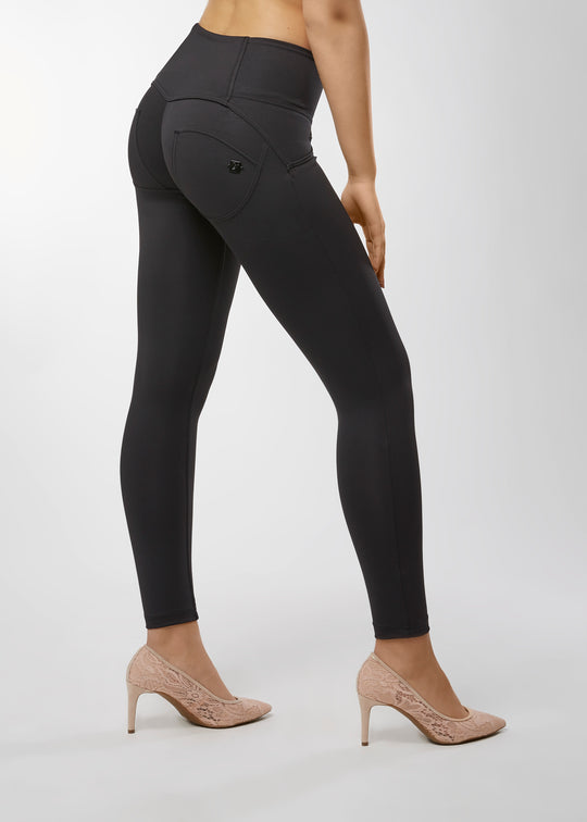 WR.UP® Metallic Lurex - High Rise 3 Button Full Length - Black