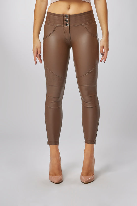 WR.UP® Faux Leather Biker - Mid Rise Ankle Length - Brown