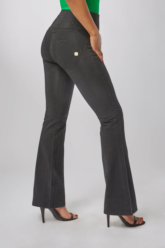 WR.UP® Denim - High Rise Full Length Wide Leg - Black Rinse