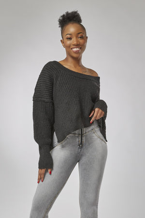 Sweater Knit - Oversized Long Sleeve - Black