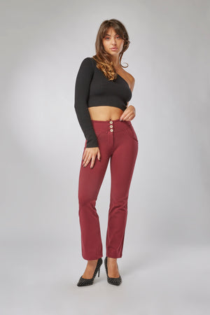 WR.UP® Fashion - Mid Rise Ankle Wide Leg - Wine