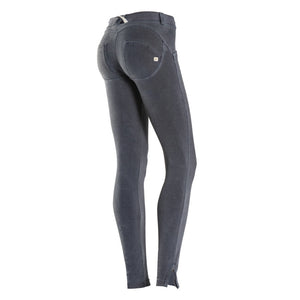WR.UP  SHAPING EFFECT 7/8 ZIP SKINNY PIGMENT DYED-Dark Grey - LIVIFY
 - 2