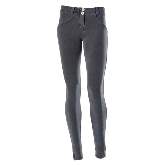 WR.UP  SHAPING EFFECT 7/8 ZIP SKINNY PIGMENT DYED-Dark Grey