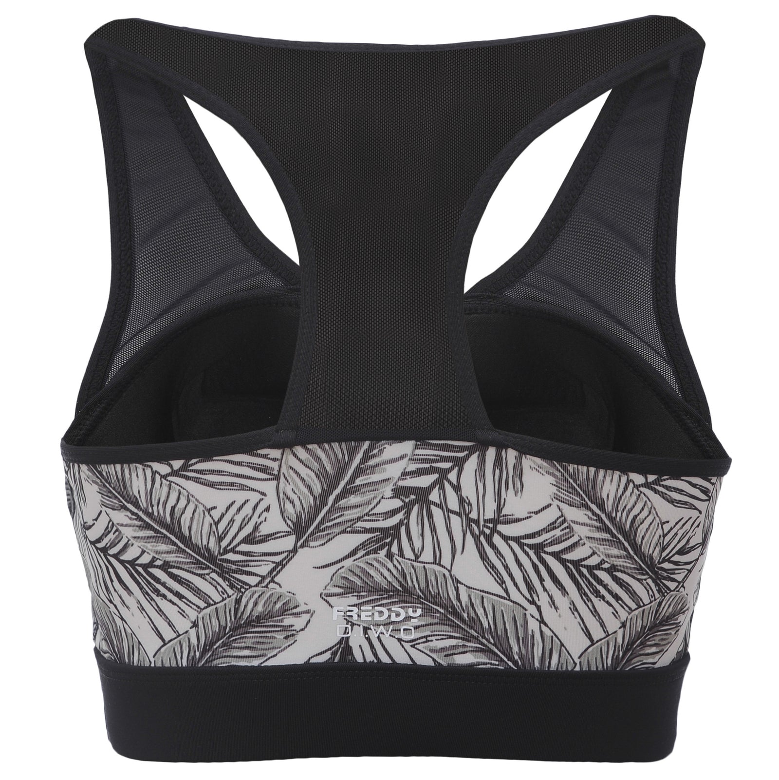FREDDY DUAL FARBIC SPORTS BRA - Black/White - LIVIFY
 - 1