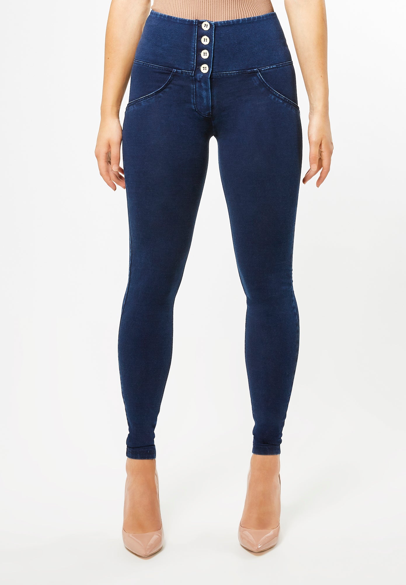 WR.UP® Denim - High Rise Full Length 4 Button - Dark Rinse