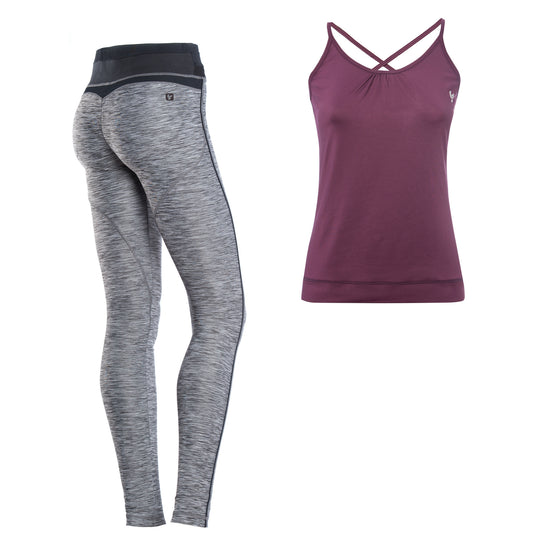 Freddy D.I.W.O.® Sport Pant + Tank Set - Burgandy Mix