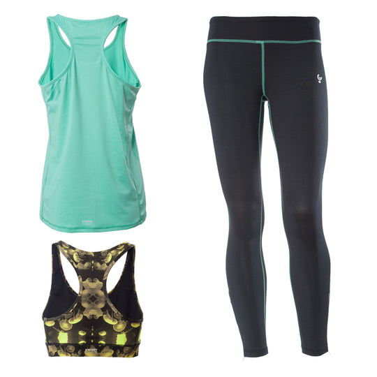 Superfit D.I.W.O.® Sport Set - Pant + Top + Tank - Mint/Black