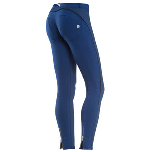 FREDDY WR.UP 7/8 ZIP ANKLE PIPING PANT - Blue - LIVIFY
 - 1