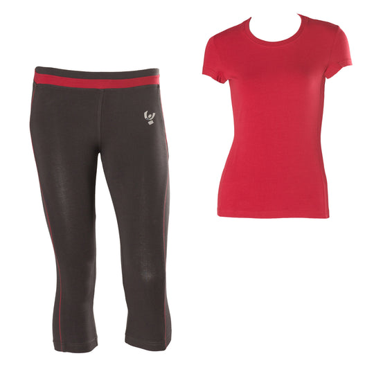 Freddy WR.UP® Sport Capri Pant + Tee Set - Cherry