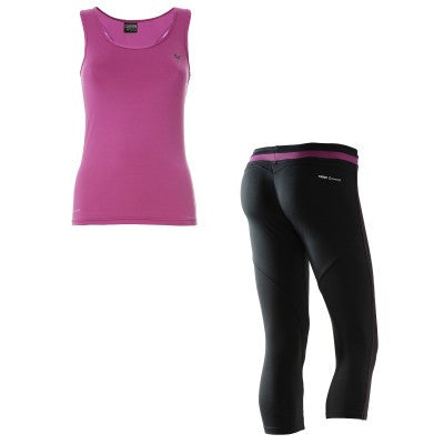 FREDDY SPORT ANKLE LENGTH PANT + TANK SET - Grey/Pink