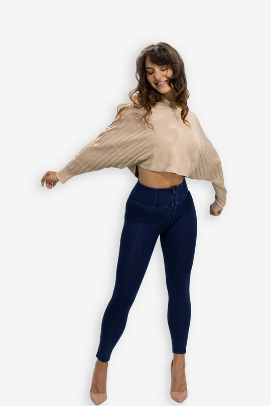 Sweater Knit - Raglan Rib Detail - Beige