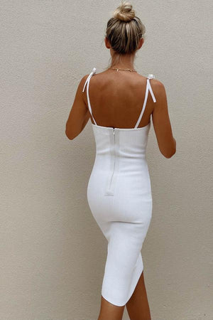 Vienna Dress - Ribbed Bodycon - White