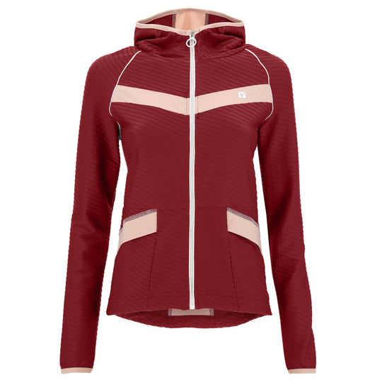 Freddy Color Block Stretch Nylon Jacket - Burgundy Pink