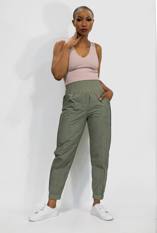 Smock - High Waist Pant - Olive