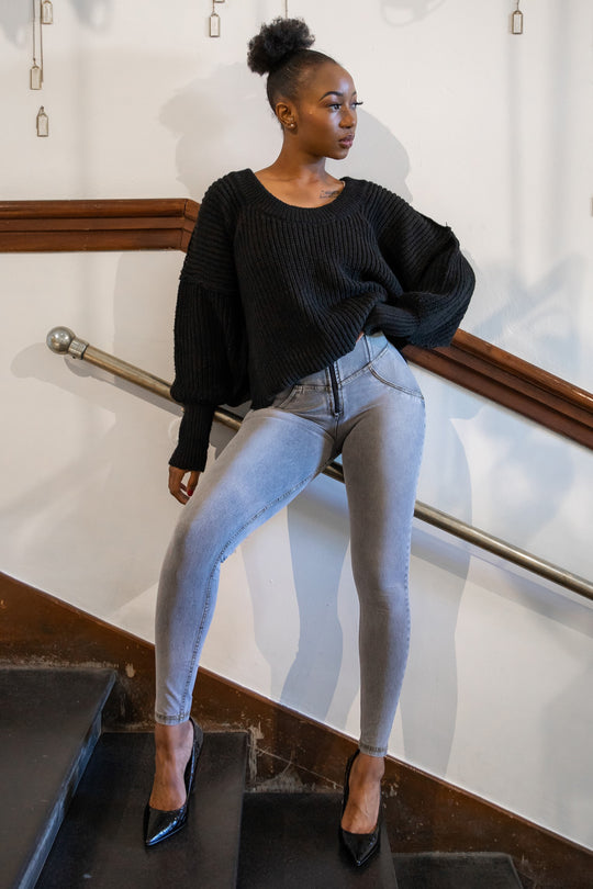 Sweater Knit - Oversized Long Sleeve - Black
