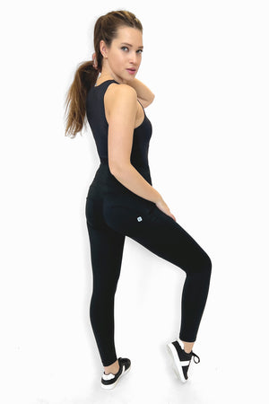 Shaping Bodysuit - Double Layered Nylon Stretch - Black