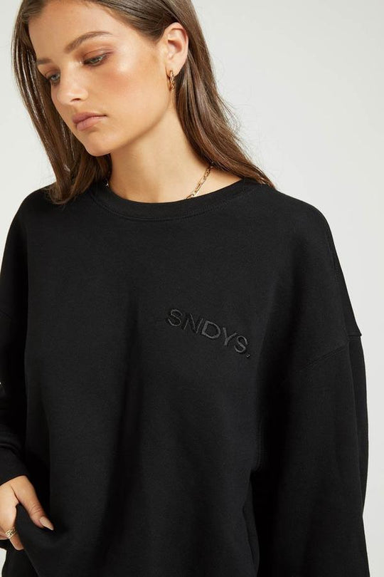 Flix Sweatshirt - Oversized Drop Shoulder - Black