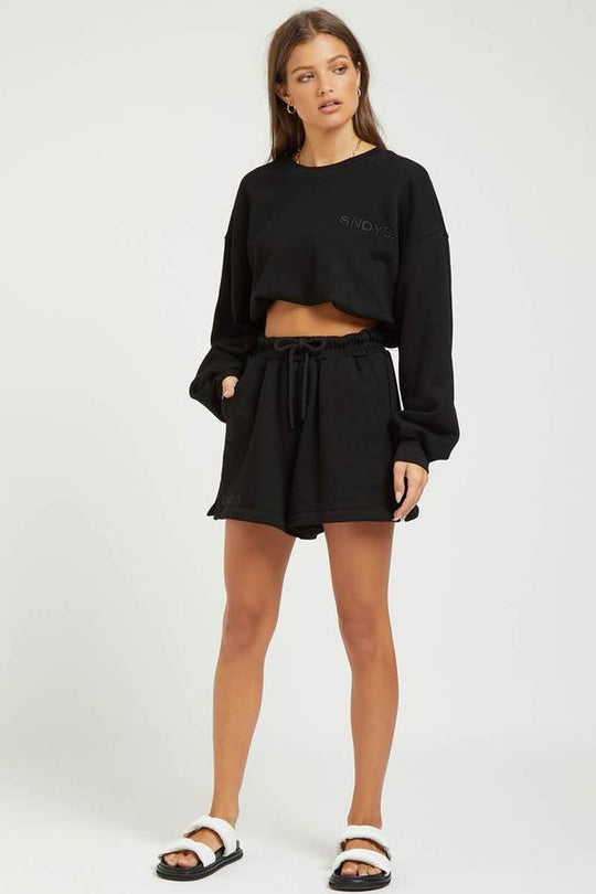 Flix Short - Oversized Drawstring Waist - Black