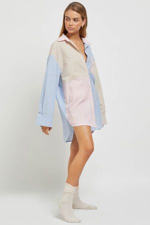 Crossed Shirt - Collared Button-Up - Multi Stripe