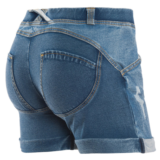Freddy WR.UP® Distressed Denim Shorts - Medium Rinse