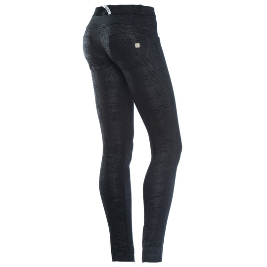 Freddy WR.UP® Reptile Effect Regular Rise Skinny - Black