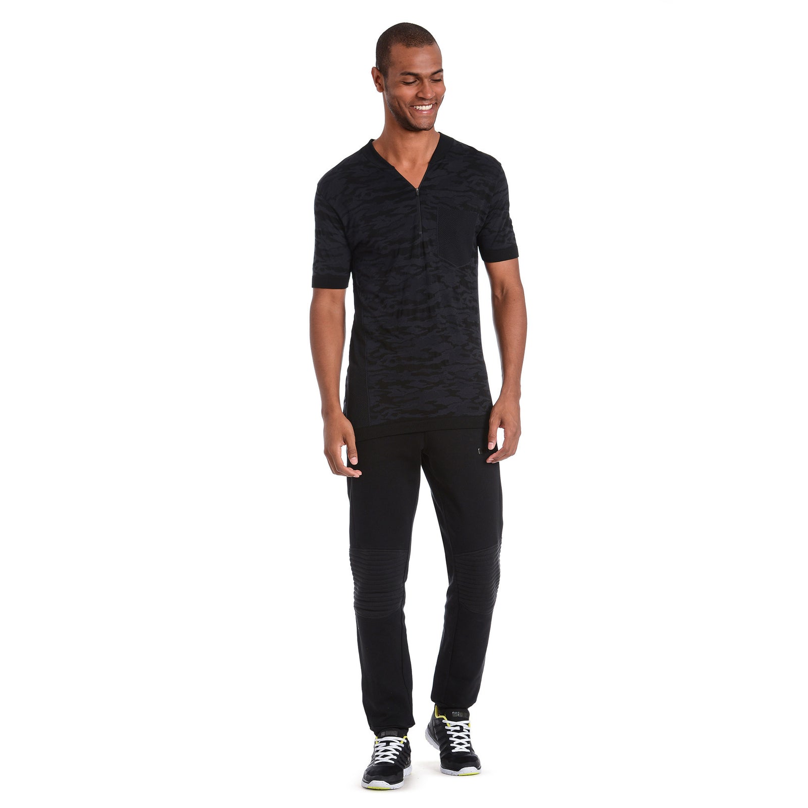 Freddy Mens Relaxed Patchwork Joggers - Black - LIVIFY
 - 1
