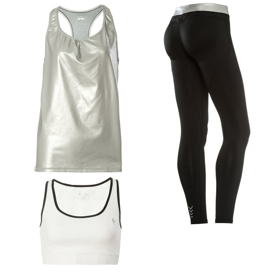Freddy WR.UP® Sport Pant + Top + Tank - Black/Silver