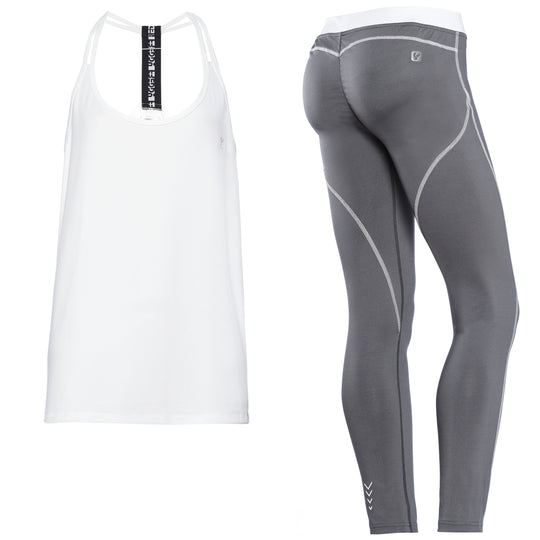 Freddy D.I.W.O.® Sport 7/8 Pant + Tank - White/Grey