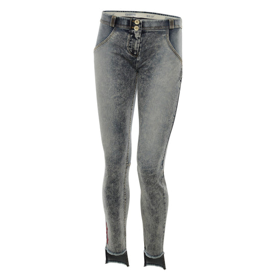 Freddy WR.UP® Marble Rinsed Fringed Denim Regular Rise 7/8 Ankle - Blue