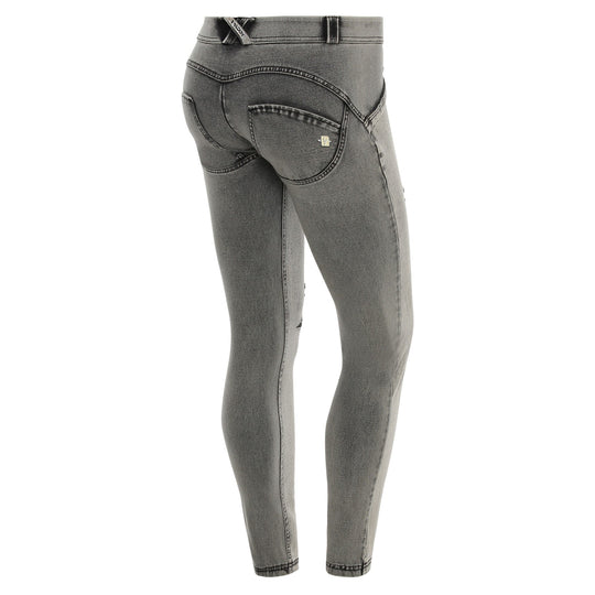 Freddy WR.UP® Distressed & Embroidered Denim Regular Rise Skinny - Grey Rinse
