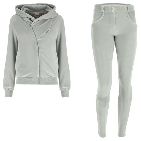WR.UP® Tracksuit Set - Velvet Hood Jacket with Pant - Grey