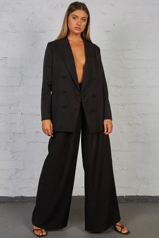 Hills Pant -  High Rise Wide Leg - Black