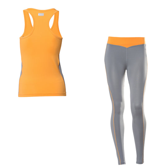 FREDDY D.I.W.O SPORT 7/8 PANT + TANK SET - Light Grey/Orange