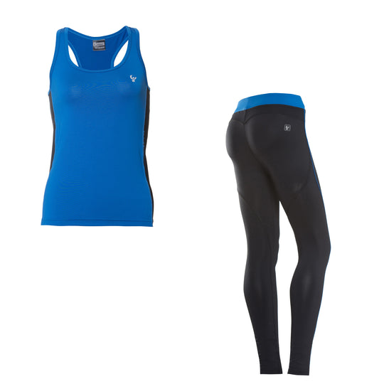 FREDDY D.I.W.O SPORT 7/8 PANT + TANK SET - Black/Royal